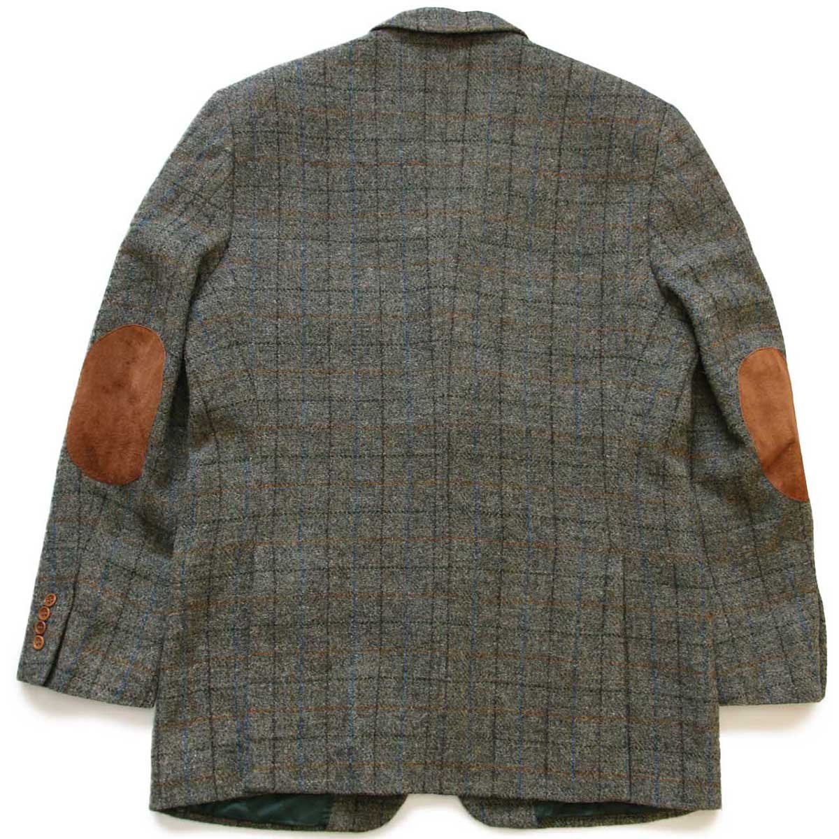 画像2: イタリア製 David Saddler Harris Tweed ハリスツイード チェック 3つボタン ウール テーラードジャケット 54★ブレザー (2)