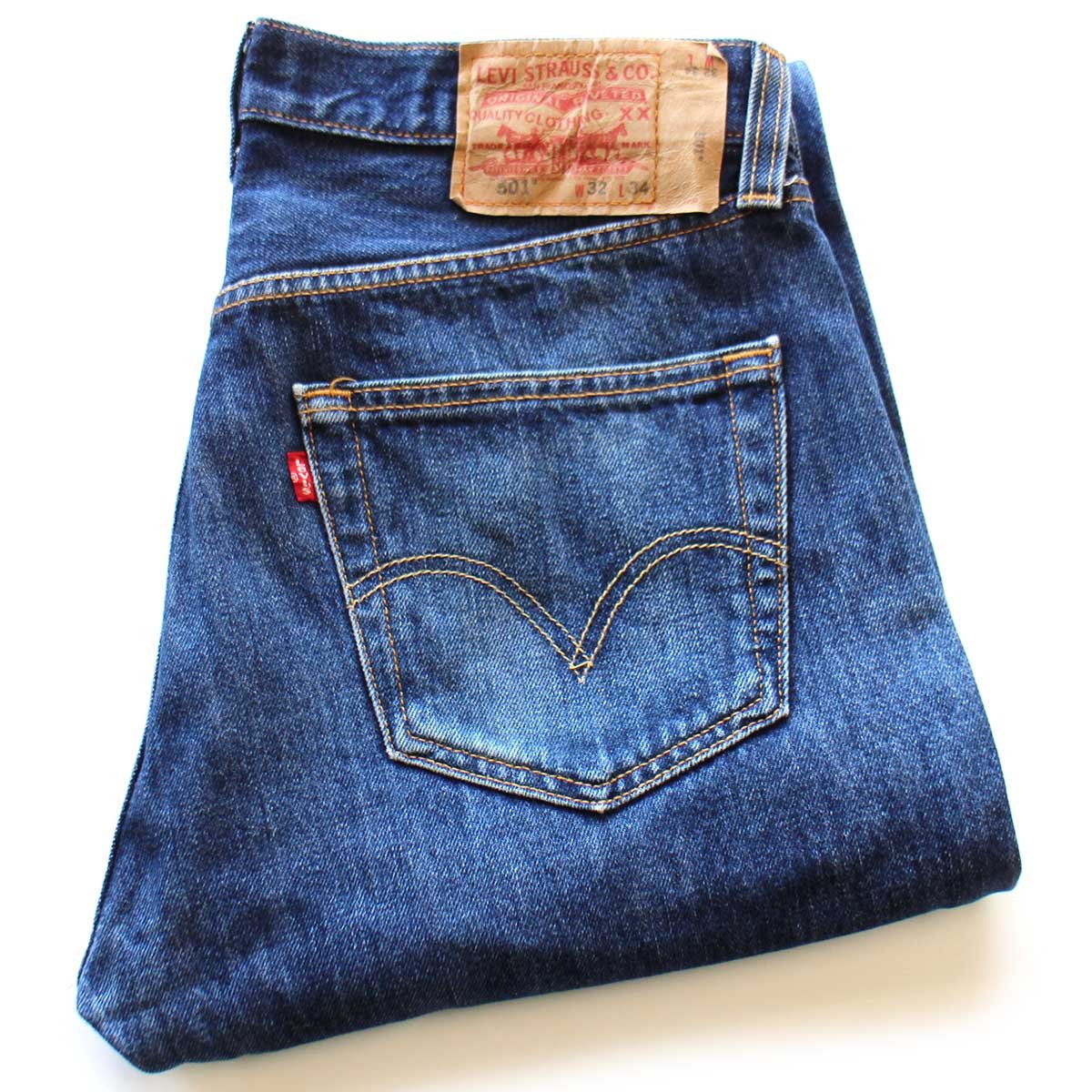 画像1: 00s メキシコ製 Levi'sリーバイス 501 デニムパンツ ヒゲ W32★SDP4355 (1)