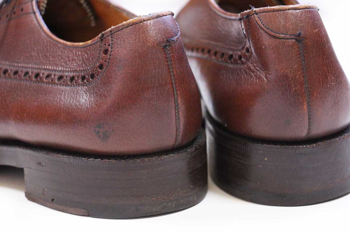画像7: 英国製 K SHOES ストレートチップ レザーシューズ 赤茶 6.5★革靴 (7)