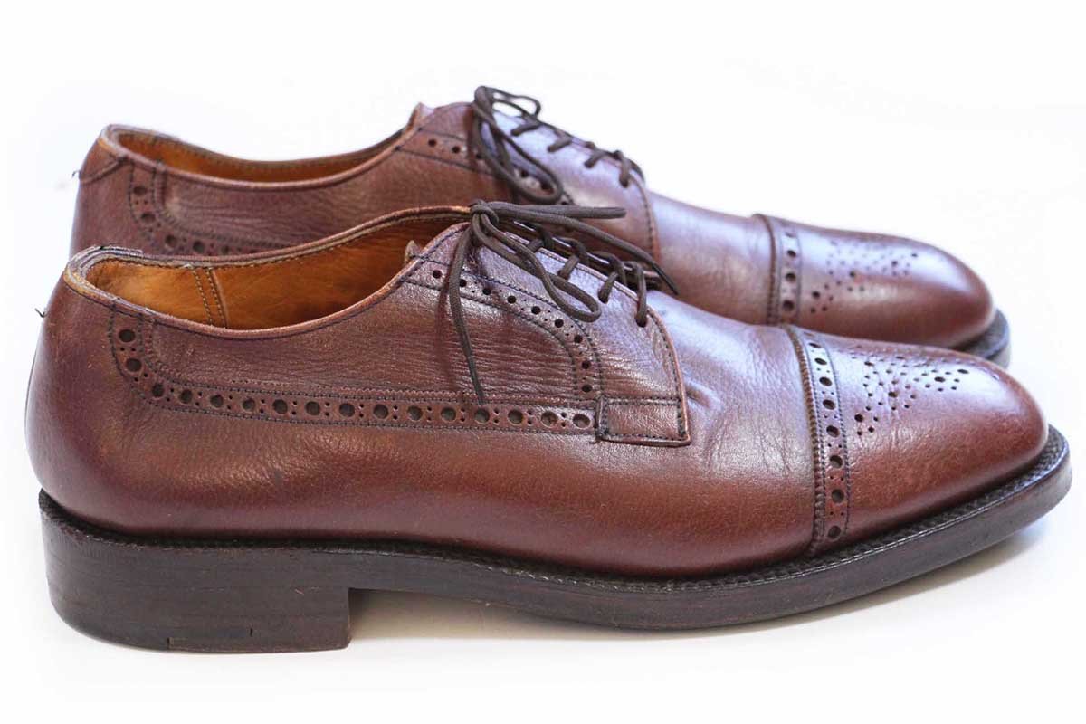 画像3: 英国製 K SHOES ストレートチップ レザーシューズ 赤茶 6.5★革靴 (3)