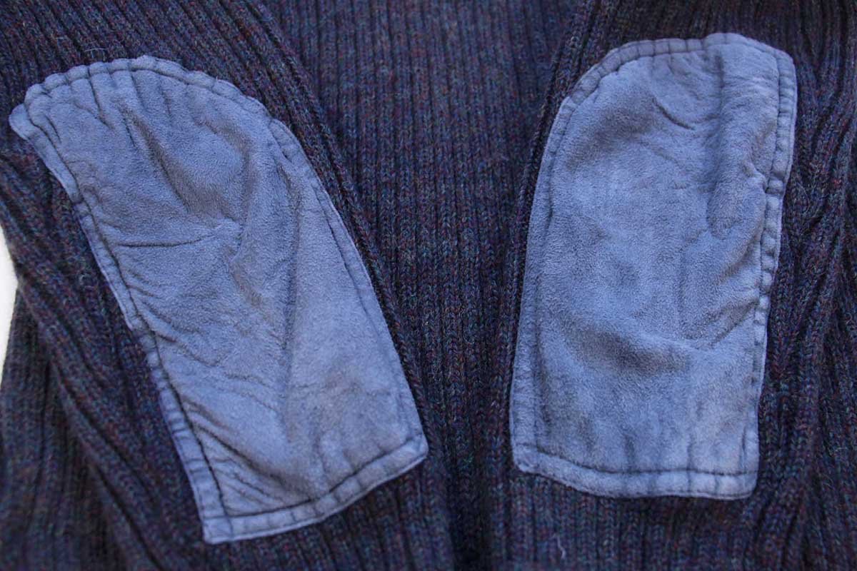 画像5: 80s 英国製 L.L.Bean ウールニット コマンドセーター ネイビー ミックス L (5)