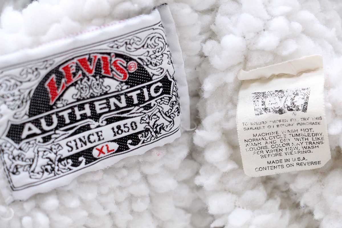画像4: 90s USA製 Levi'sリーバイス ボアライナー デニムジャケット 4ポケット アイスブルー XL (4)