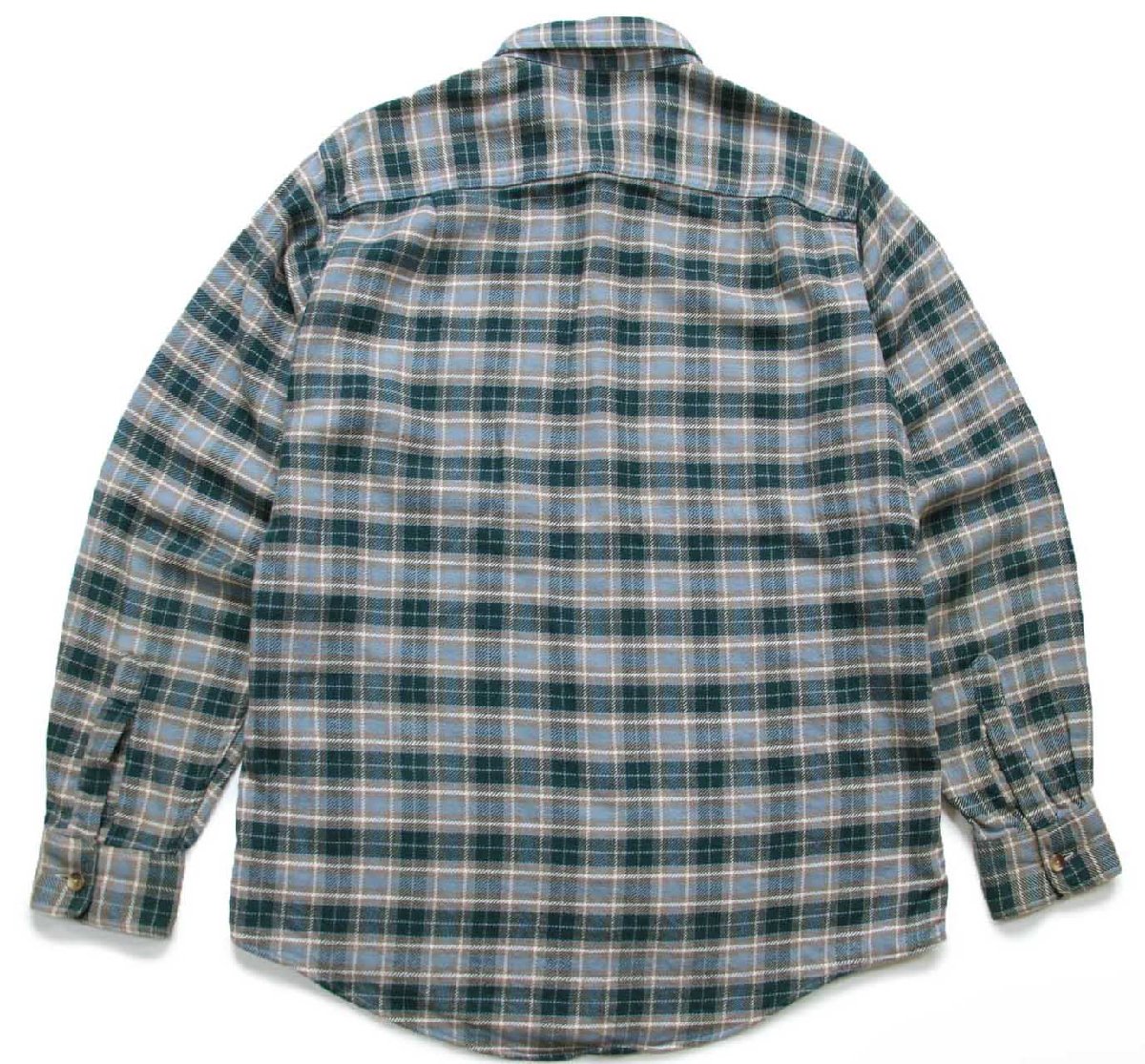 画像2: 90s L.L.Bean チェック コットン フランネルシャツ M (2)