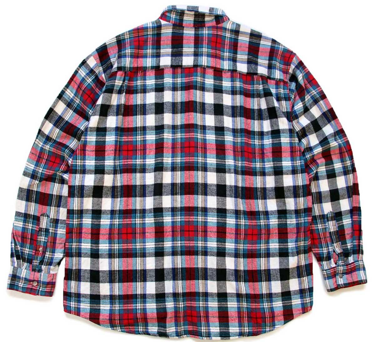 画像2: 90s EddieBauerエディーバウアー Bainbridge Flannel チェック コットン ライトネルシャツ XL (2)