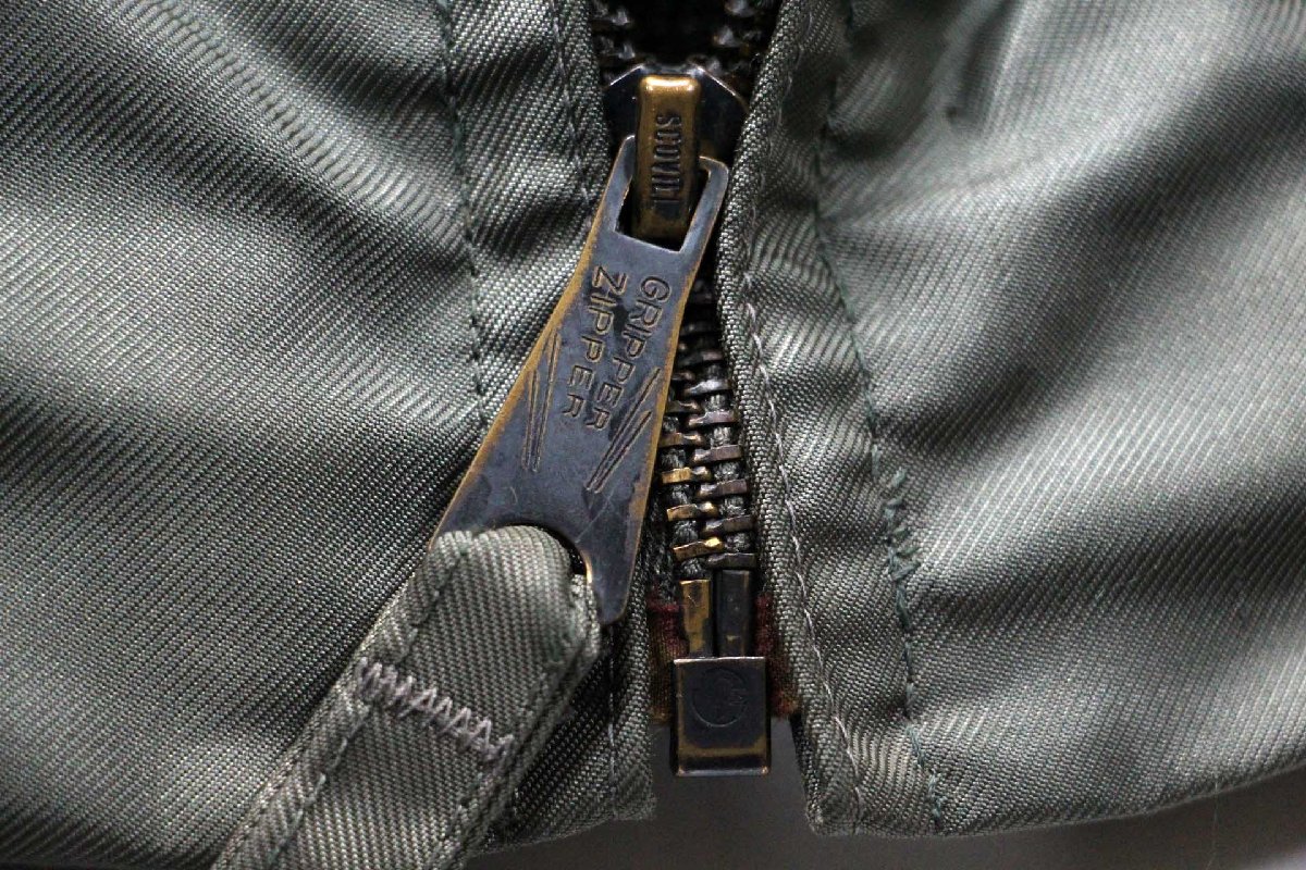 画像7: 80s 米軍 USAF CWU-36/P パッチ付き アラミド フライトジャケット セージグリーン L (7)