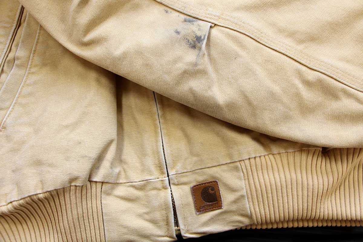 画像8: メキシコ製 carharttカーハート キルティングライナー ダック地 サンタフェジャケット 薄茶 M-R (8)