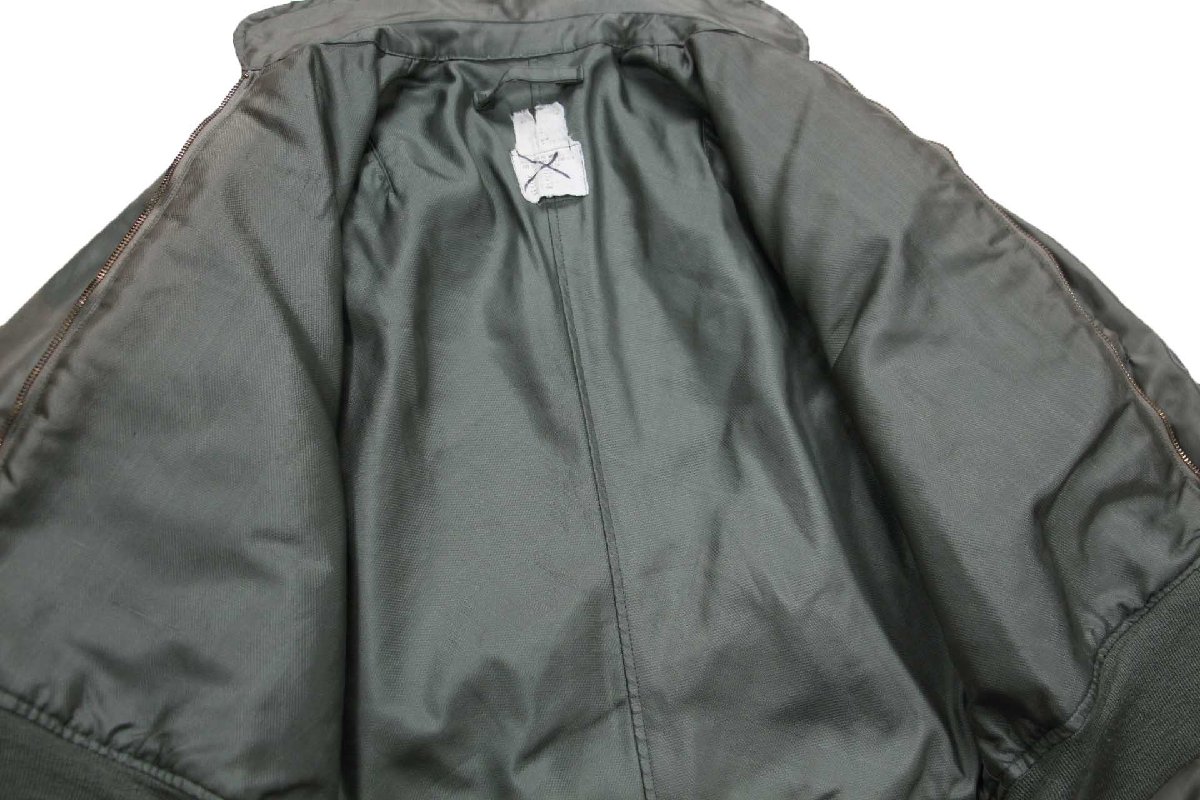 画像5: 80s 米軍 USAF CWU-36/P フライトジャケット 初期型 セージグリーン フェード M (5)