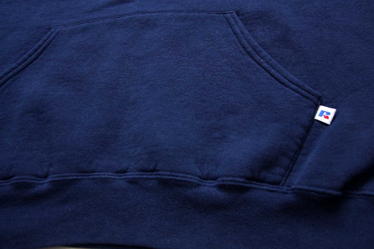 画像5: 90s メキシコ製 RUSSELLラッセル 無地 スウェットパーカー 紺 XL★L フーディー ブランク (5)