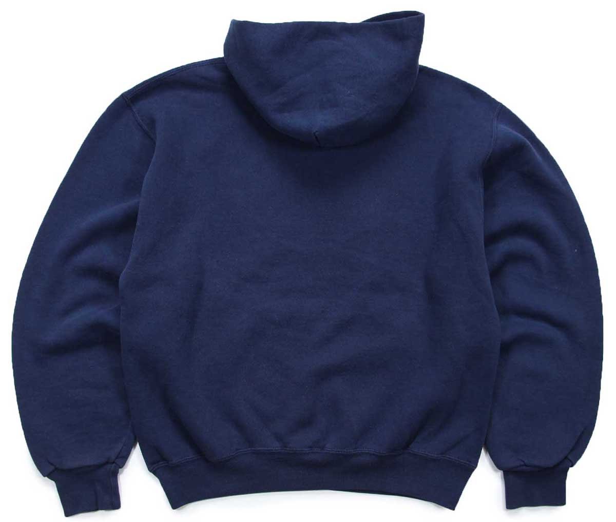 画像2: 90s メキシコ製 RUSSELLラッセル 無地 スウェットパーカー 紺 M★F フーディー ブランク (2)