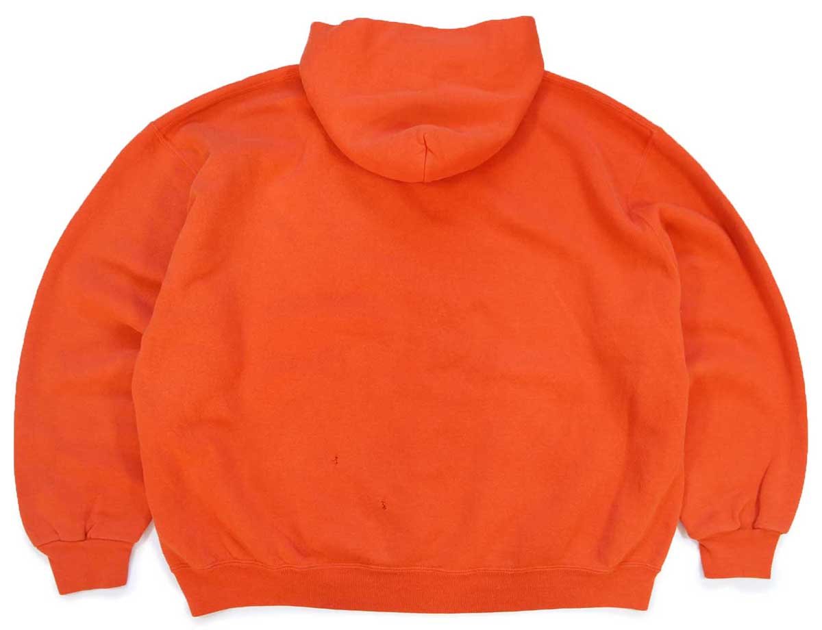 画像2: 90s メキシコ製 RUSSELLラッセル 無地 スウェットパーカー オレンジ XL★フーディー ブランク (2)