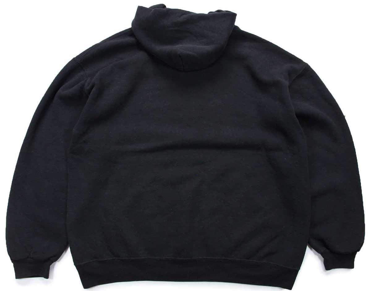 画像2: 90s USA製 RUSSELLラッセル 無地 スウェットパーカー 黒 XL★E フーディー ブランク (2)