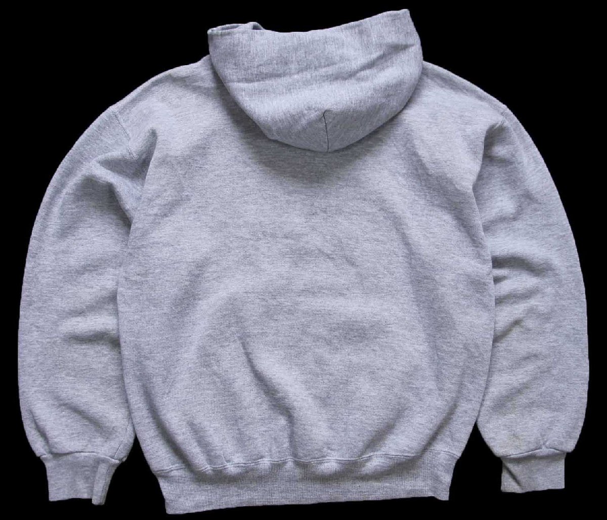 画像2: 90s USA製 RUSSELLラッセル 無地 スウェットパーカー 杢グレー M★I フーディー ブランク (2)