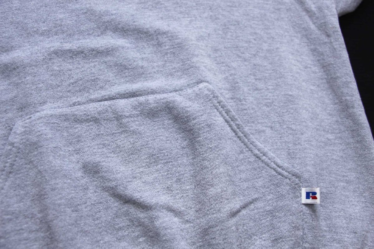画像5: 90s メキシコ製 RUSSELLラッセル 無地 スウェットパーカー 杢グレー L★J フーディー ブランク (5)