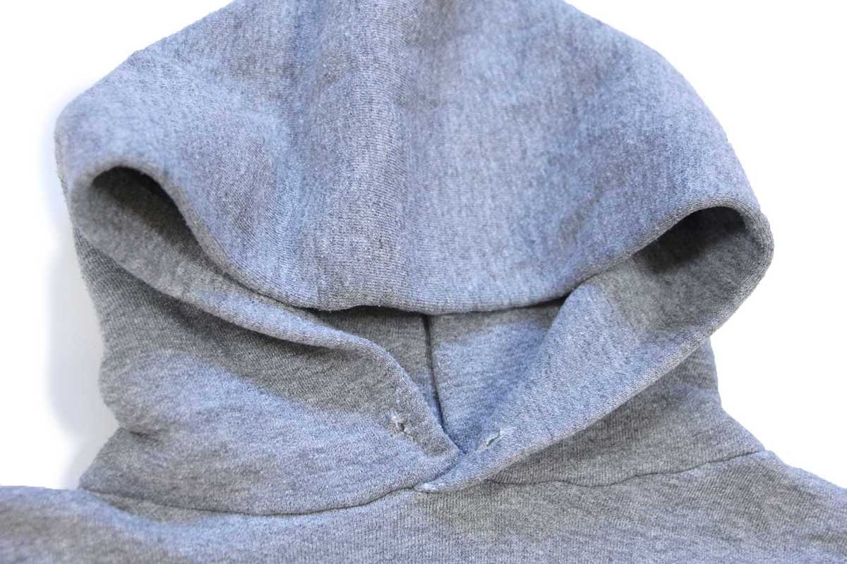 画像3: 80s USA製 RUSSELLラッセル 無地 スウェットパーカー 杢グレー M★フーディー ブランク (3)