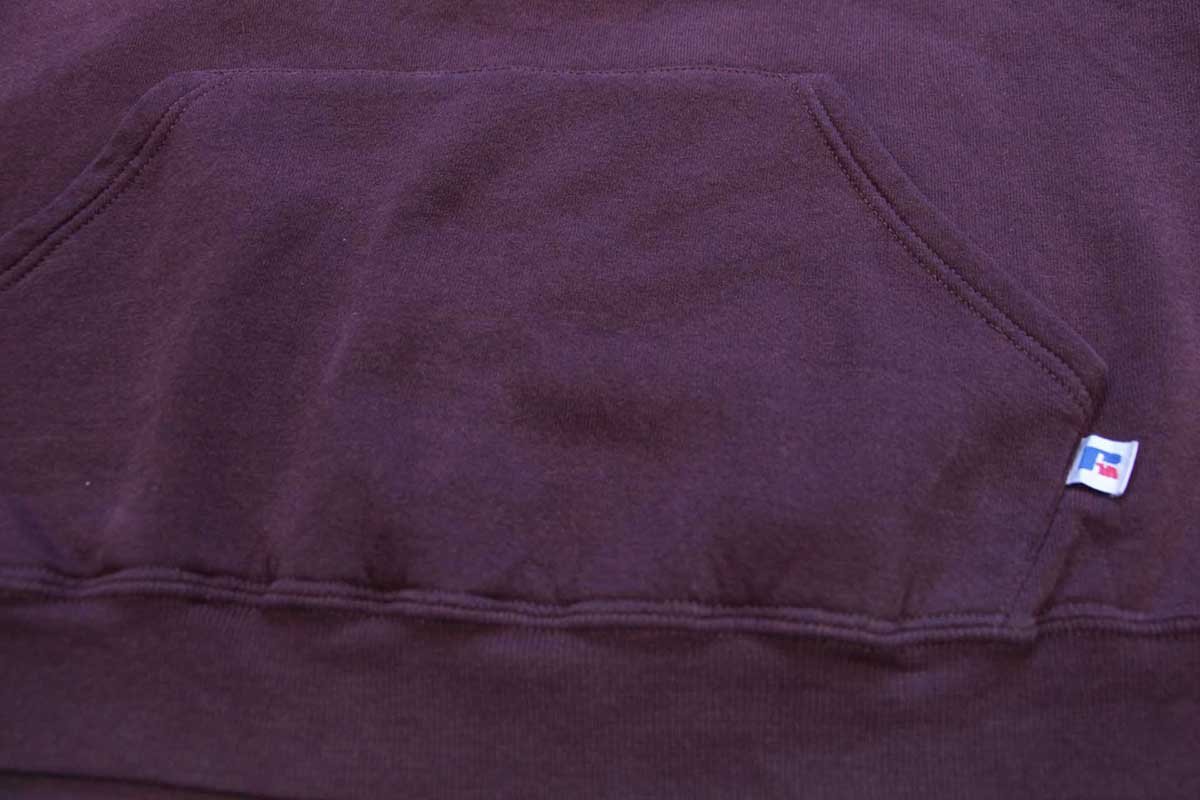 画像5: 90s メキシコ製 RUSSELLラッセル 無地 スウェットパーカー 紫 L★フーディー ブランク (5)