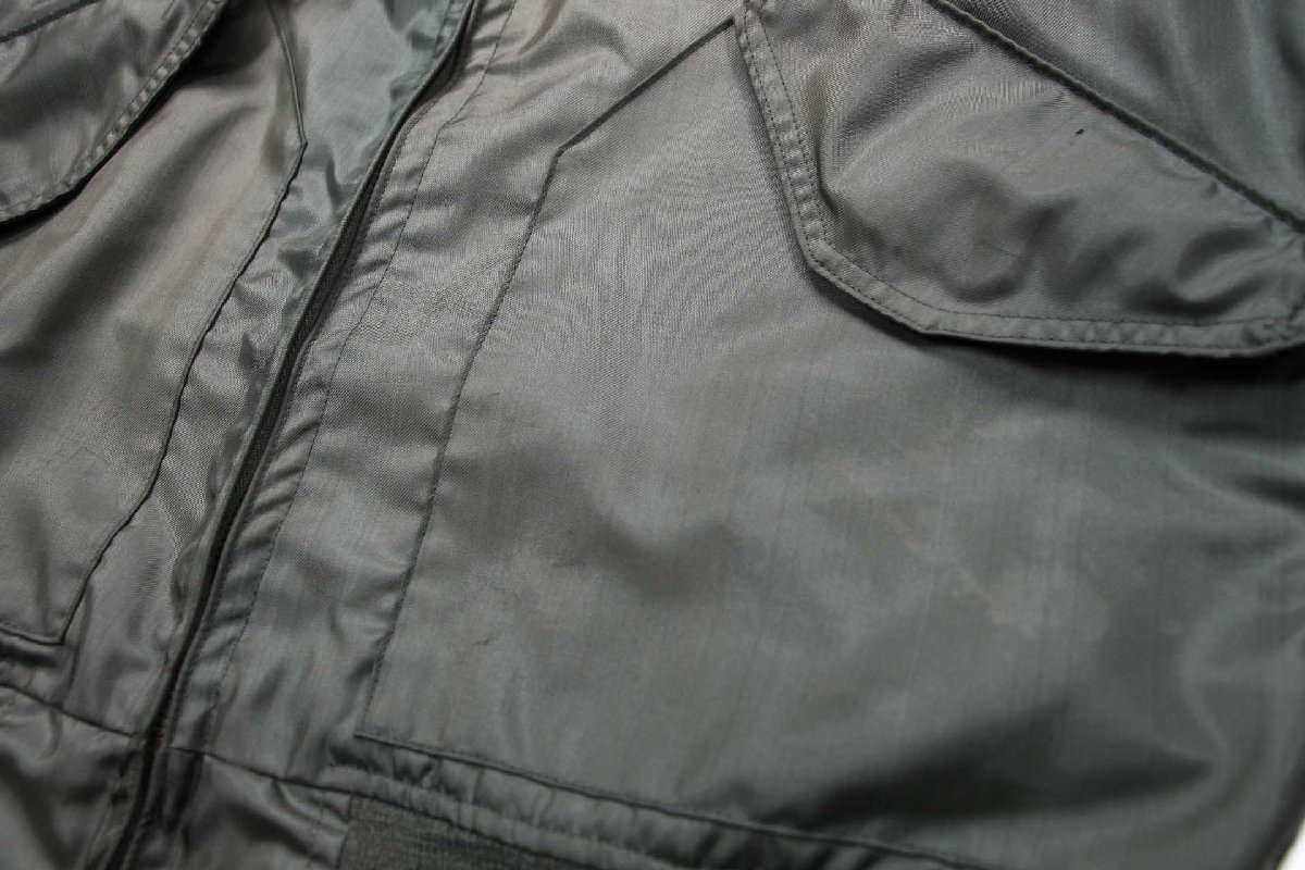 画像7: 80s 米軍 USAF CWU-36/P フライトジャケット 初期型 セージグリーン フェード M (7)