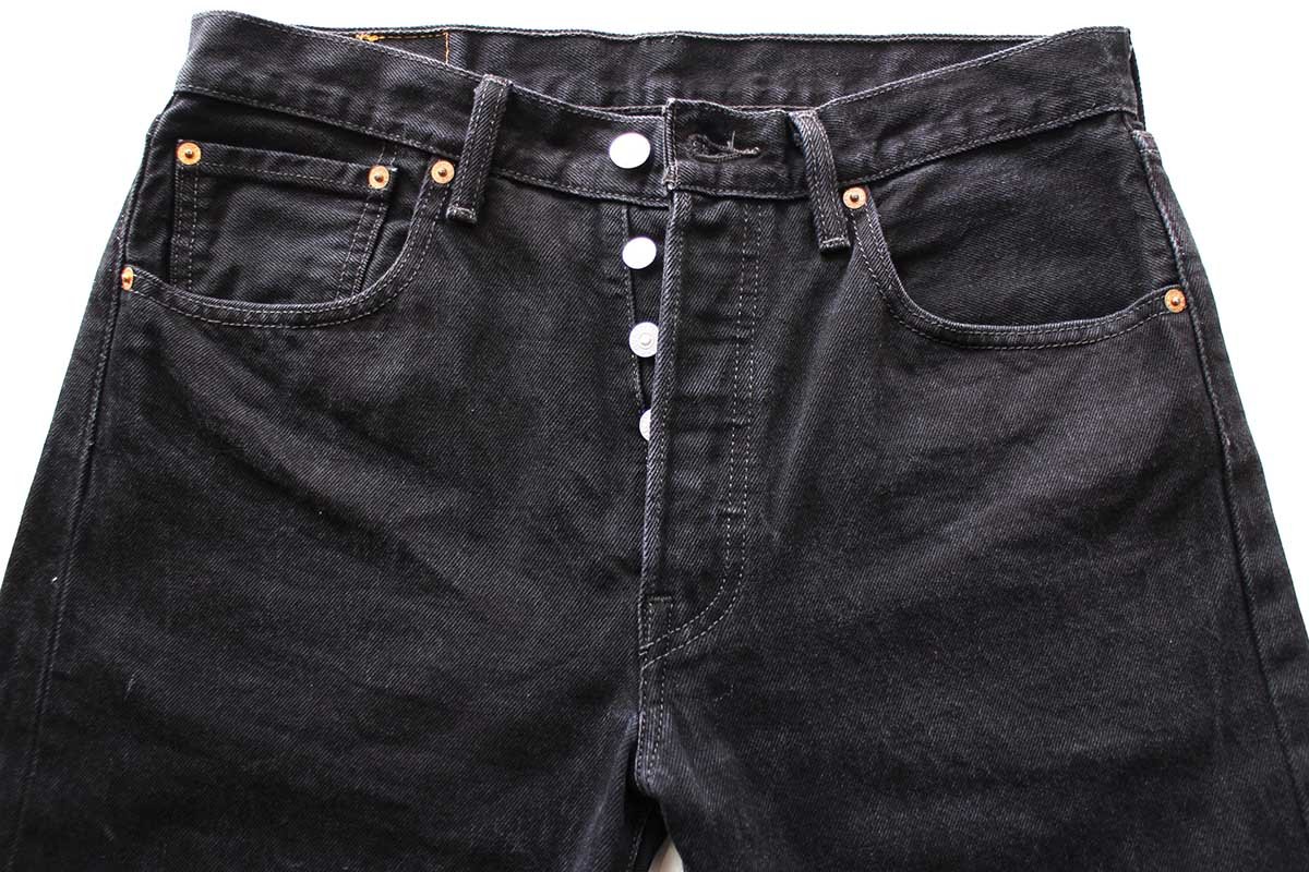 画像4: メキシコ製 Levi'sリーバイス 501 ブラック デニムパンツ W32★SDP4332 (4)