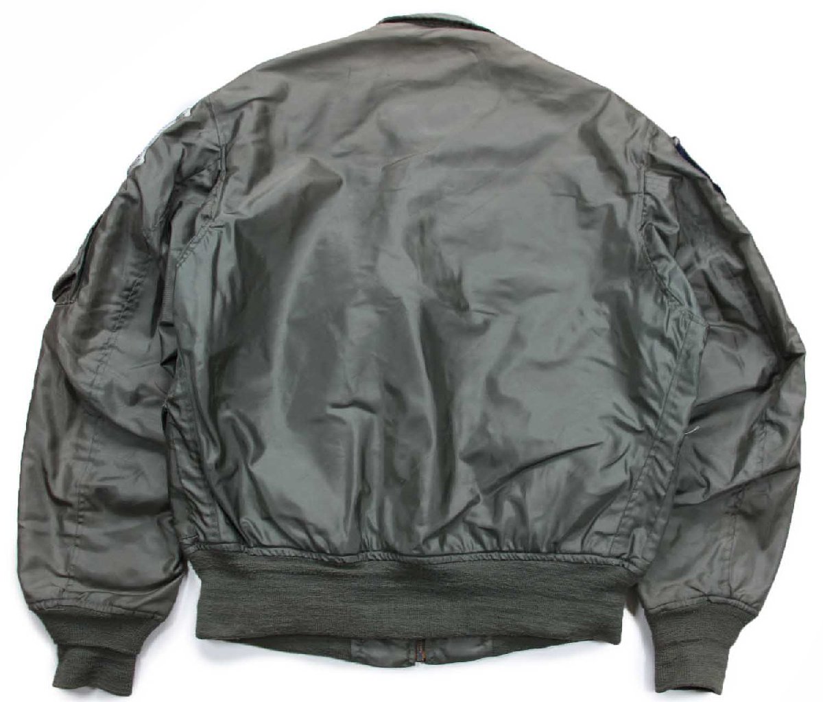 画像2: 80s 米軍 USAF CWU-36/P パッチ付き アラミド フライトジャケット セージグリーン L (2)