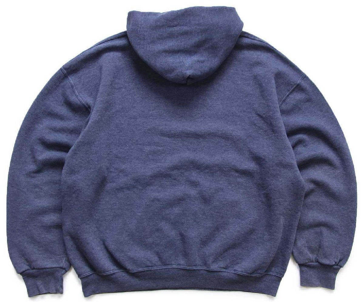 画像2: 00s メキシコ製 RUSSELLラッセル 無地 スウェットパーカー ネイビーグレー XL★フーディー ブランク (2)
