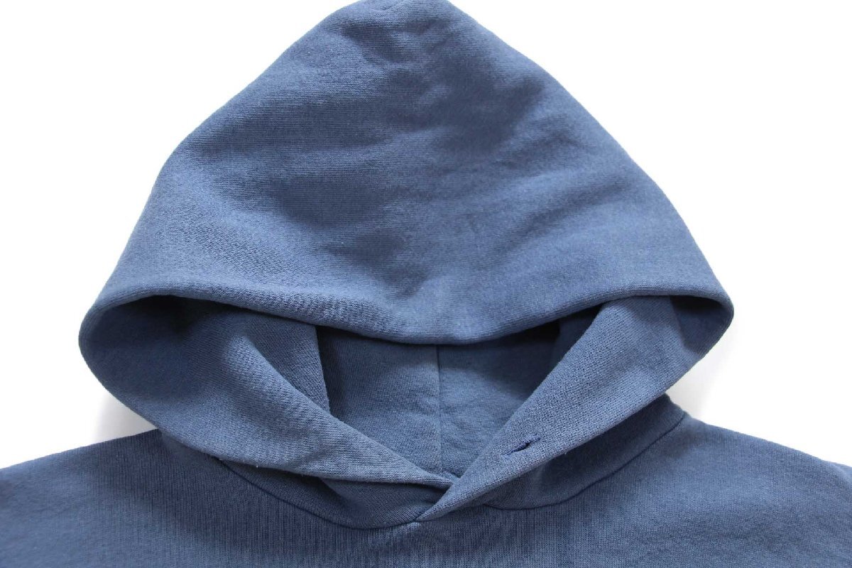 画像3: 90s メキシコ製 RUSSELLラッセル 無地 スウェットパーカー ブルーグレー M★フーディー ブランク (3)