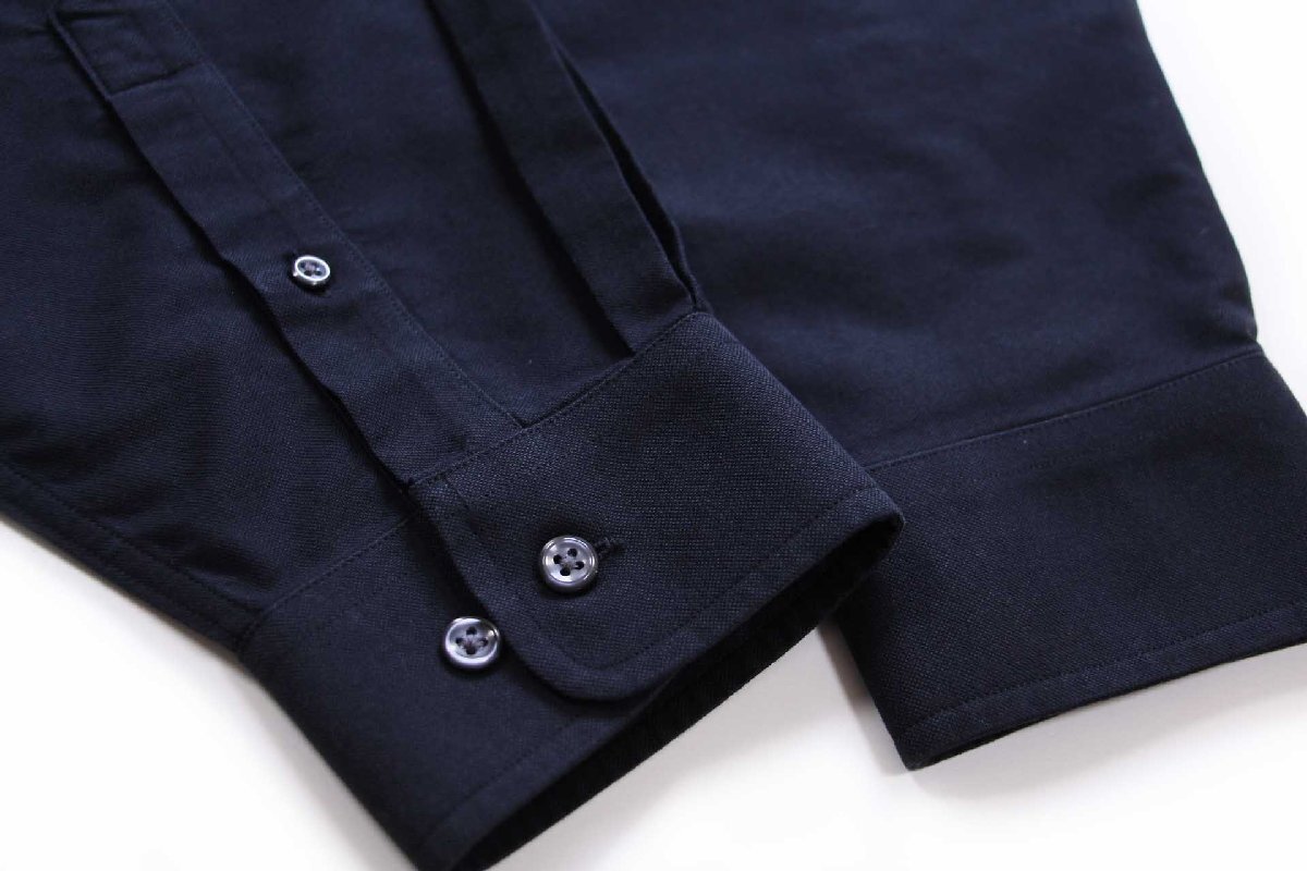 画像6: L.L.Bean Canonキャノン ロゴ刺繍 ボタンダウン オックスフォード コットンシャツ 黒 L-R (6)