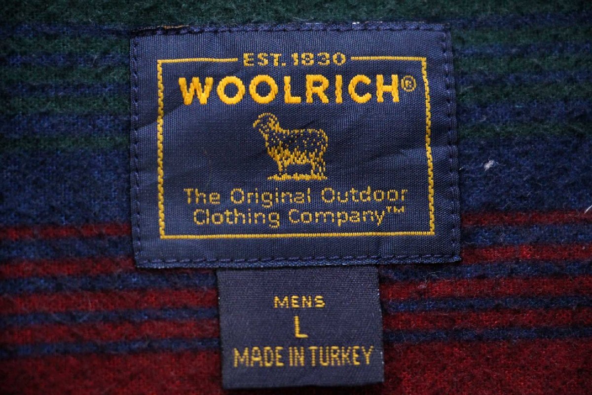 画像4: 00s Woolrichウールリッチ ラグ柄 ボタンダウン コットン シャモアクロスシャツ L (4)