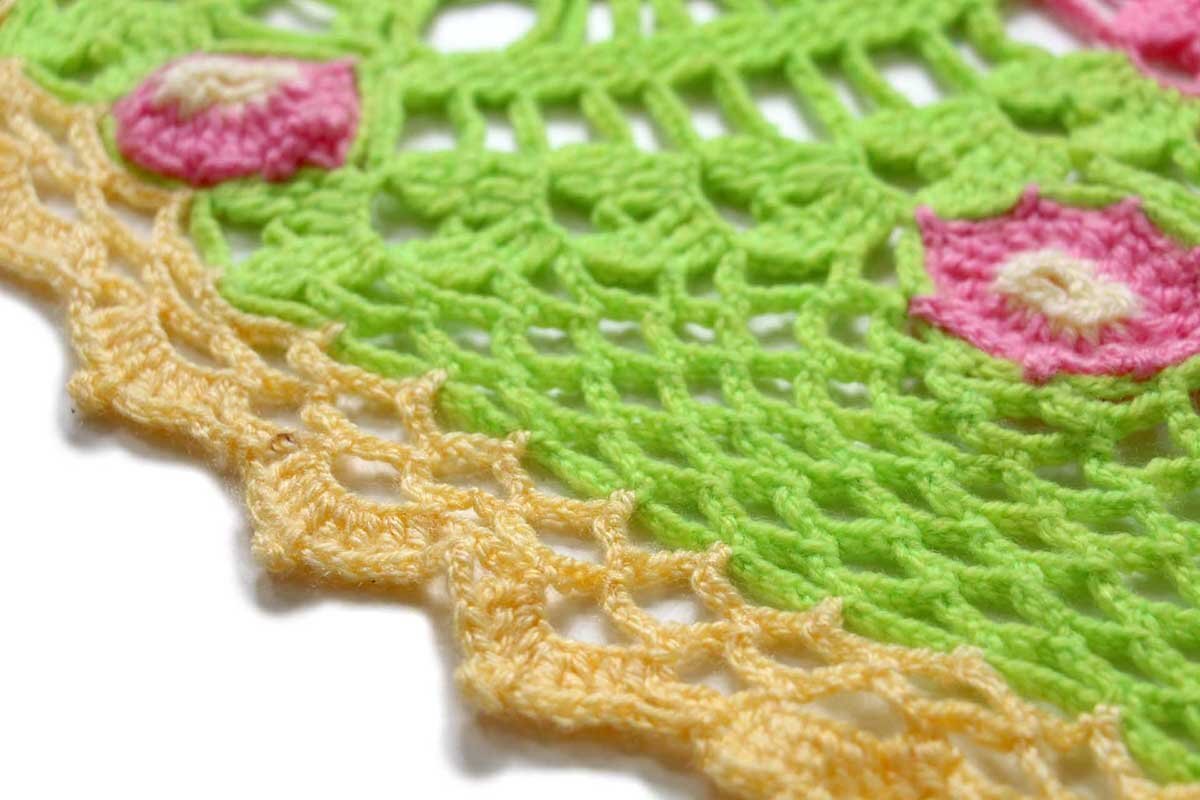 画像4: フラワー モチーフ ニット グラニー ブランケット サークル★I カギ編み (4)