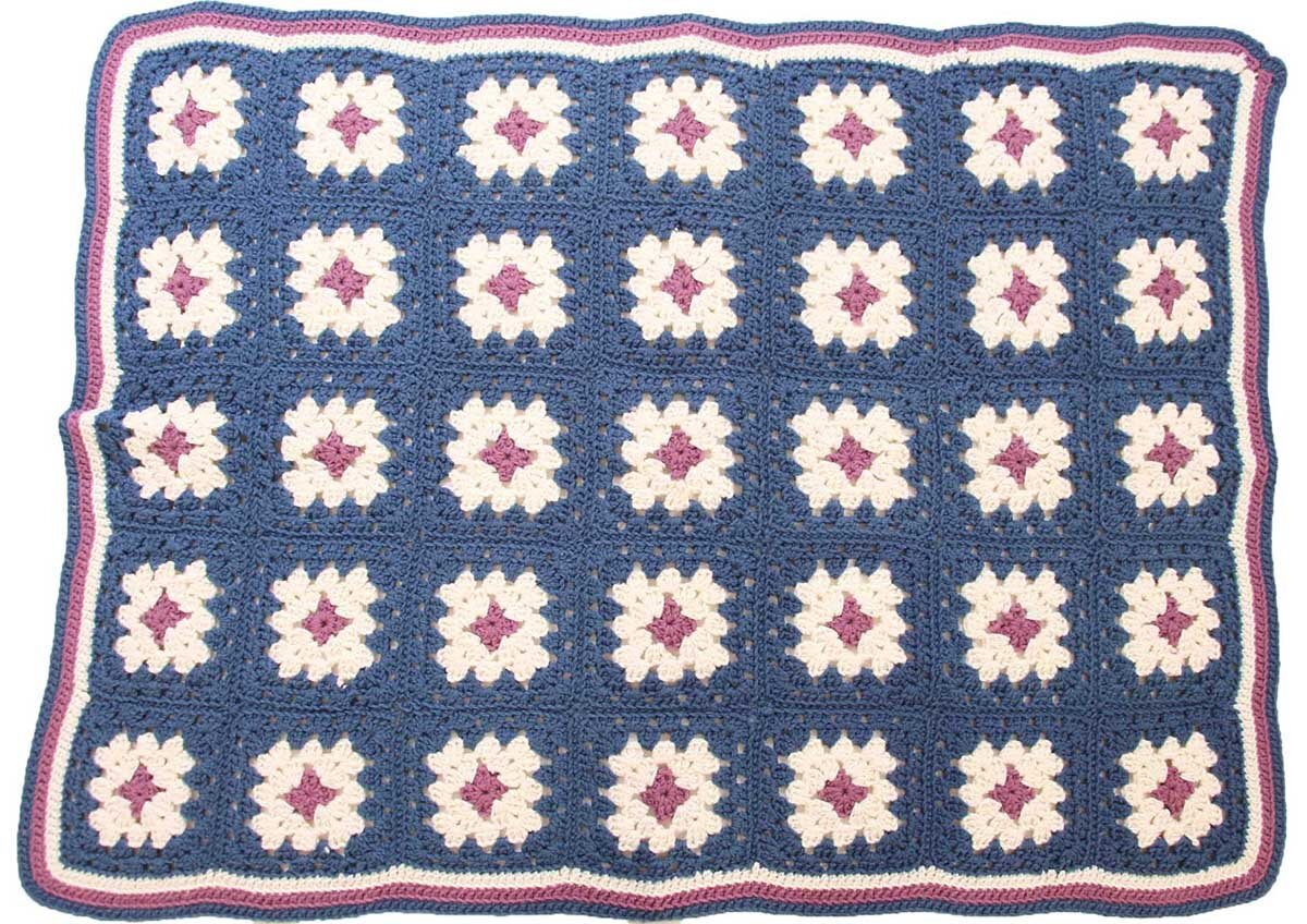 画像2: スクエア モチーフ ニット グラニー ブランケット★L カギ編み (2)