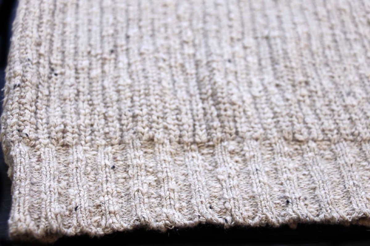 画像5: 90s EddieBauerエディーバウアー ネップ入り ローゲージ コットン×ウールニット セーター グレーベージュ XL (5)