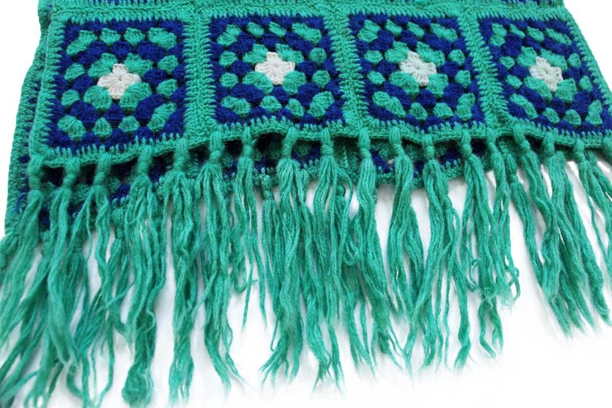 画像5: スクエア モチーフ ニット グラニー ブランケット★K カギ編み (5)