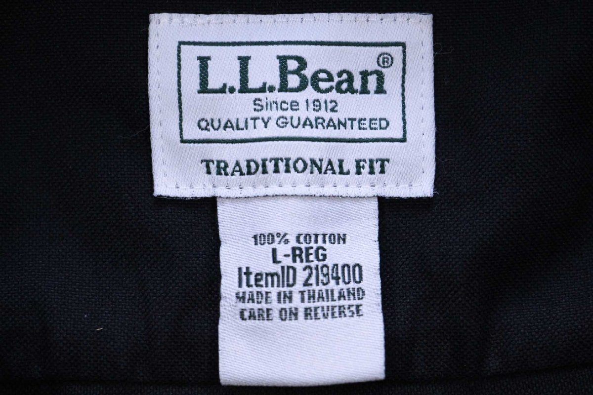 画像4: L.L.Bean Canonキャノン ロゴ刺繍 ボタンダウン オックスフォード コットンシャツ 黒 L-R (4)