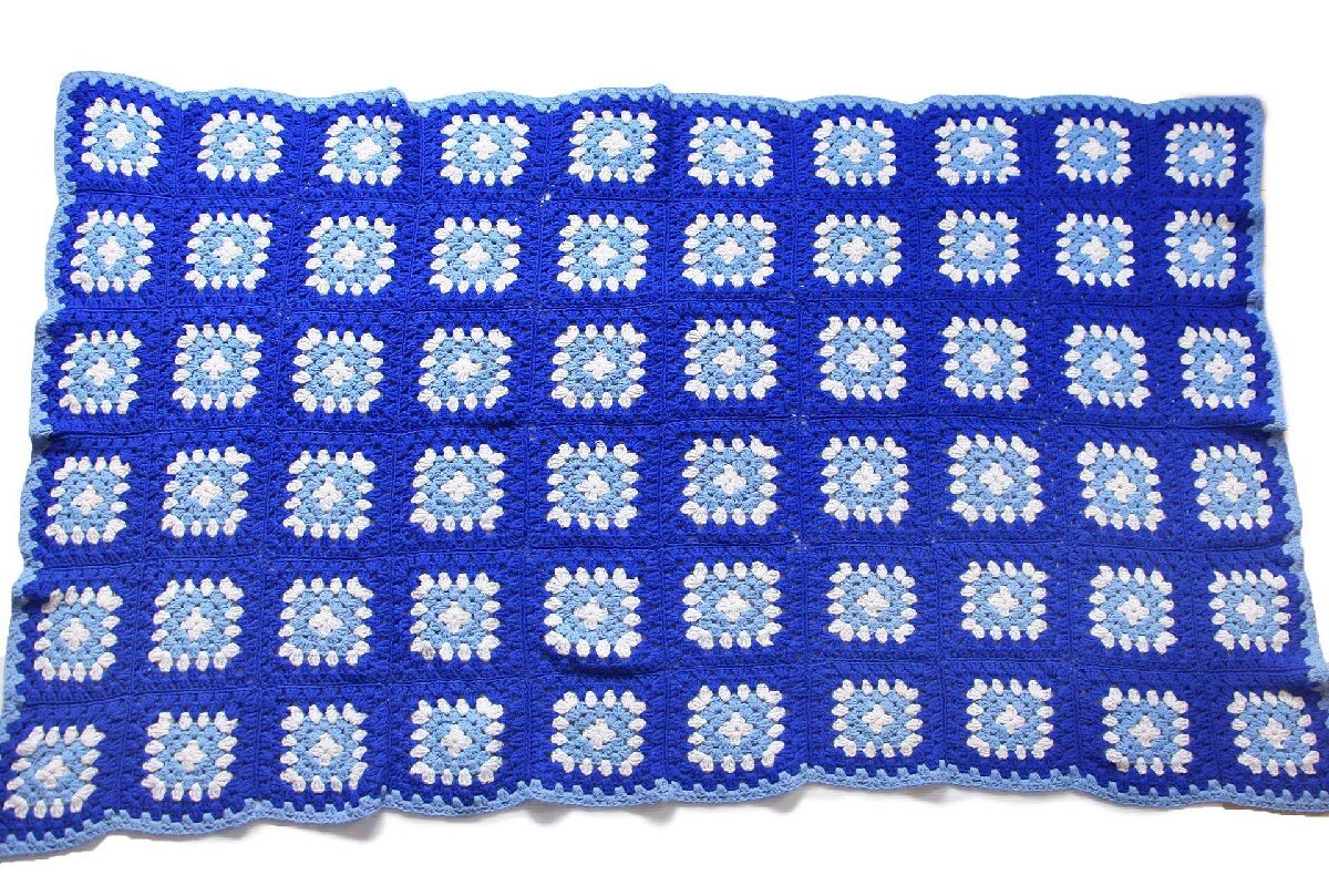 画像2: スクエア モチーフ ニット グラニー ブランケット★P カギ編み (2)