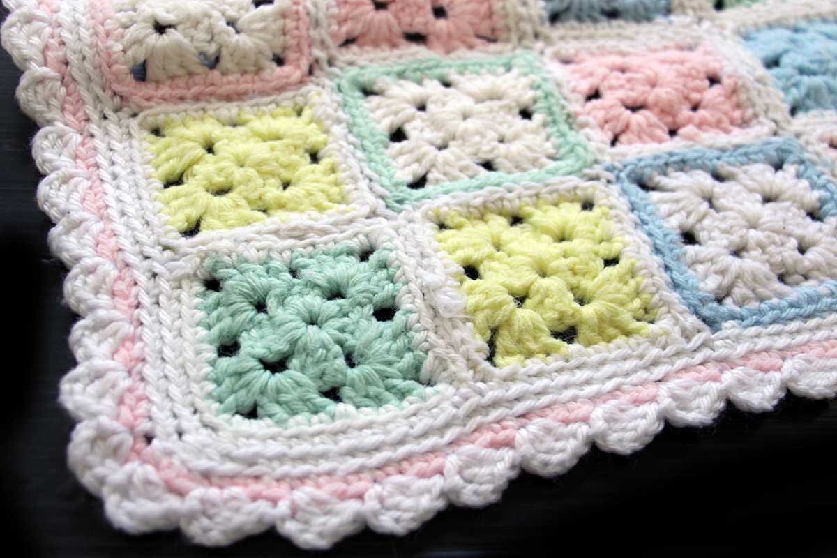 画像4: スクエア モチーフ ニット グラニー ブランケット★M カギ編み (4)