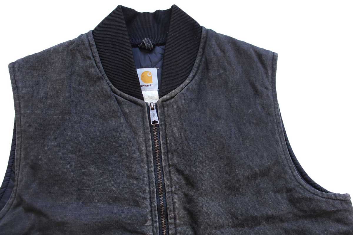 00s USA製 carharttカーハート キルティングライナー ダックベスト 黒
