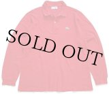 画像: 70s フランス製 CHEMISE LACOSTE ラコステ ワンポイント コットン 鹿の子 長袖ポロシャツ 赤 4★12