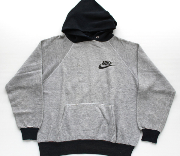70s USA製 NIKEナイキ ツートン スウェットパーカー 杢グレー×黒 XL Sixpacjoe Web Shop