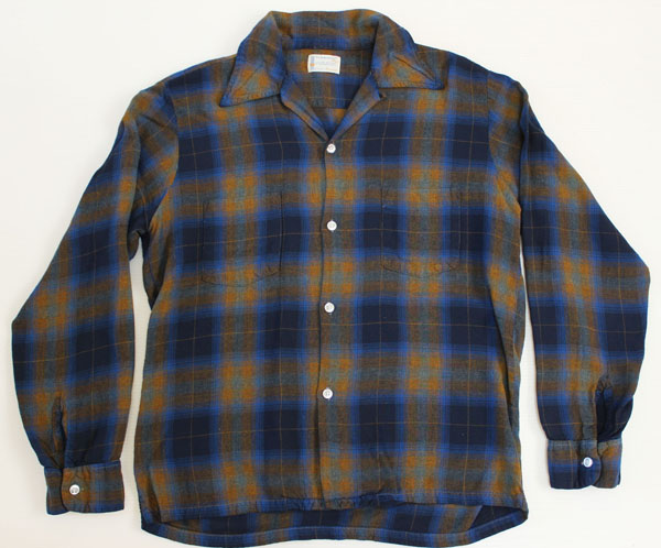 60s Penneys TOWNCRAFT オンブレチェック レーヨンシャツ M 