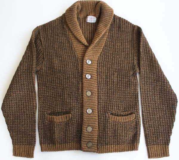 50s TOWNCRAFT ショールカラー ウールニット カーディガン M 