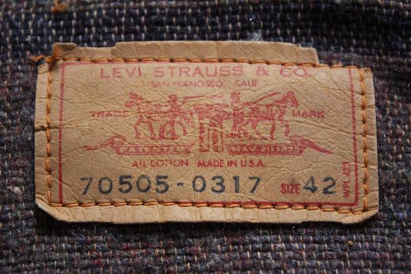 60s USA製 LEVI'Sリーバイス 70505 BIGE ブランケットライナー デニム 