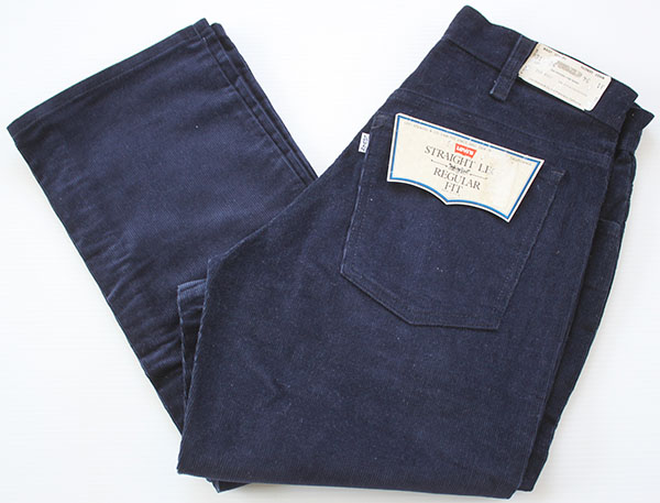 デッドストック☆70s Levi'sリーバイス 519 コーデュロイパンツ 紺 w31 