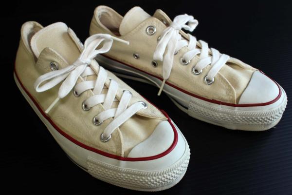 80s USA製 CONVERSEコンバース ALL STARオールスター Low 当て布 生成 