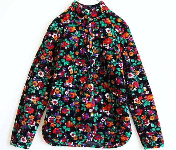 70s JCPenney 花柄 総柄 ベロア キルティング シャツジャケット Sixpacjoe Web Shop ジャイロ 薄手ジャケット 花柄 ベージュ ピンク
