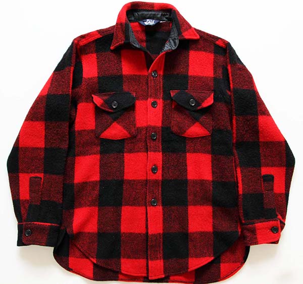 80s USA製 Woolrichウールリッチ バッファローチェック ウール シャツジャケット 赤×黒 Sixpacjoe Web Shop
