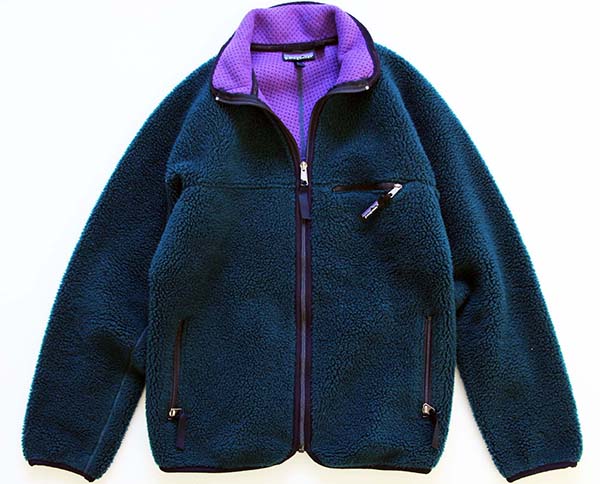 90s USA製 patagoniaパタゴニア ベビーレトロ カーディガン 深緑 S 