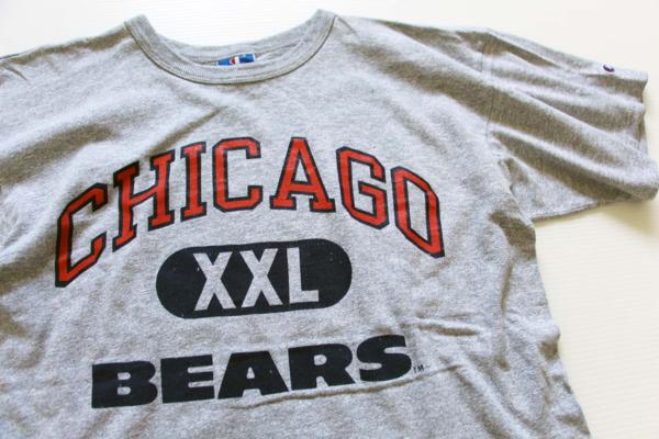 90s USA製 Championチャンピオン NFL CHICAGO BEARS 88/12 Tシャツ 杢 