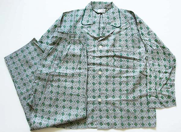 デッドストック☆60s VAN HEUSEN 総柄 パジャマ シャツ&パンツ セット