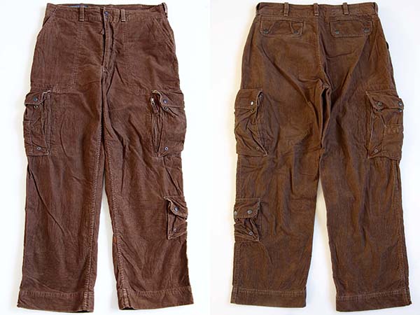 ポロ ラルフローレン コーデュロイ カーゴパンツ 焦げ茶 35/30 