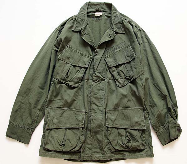 60s 米軍 U.S.ARMY ジャングルファティーグジャケット ノンリップ 3rd 