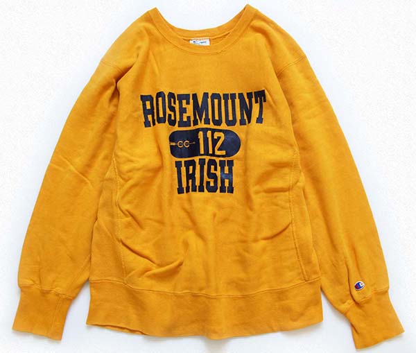 80s USA製 Championチャンピオン ROSEMOUNT IRISH 三段中抜き リバース 