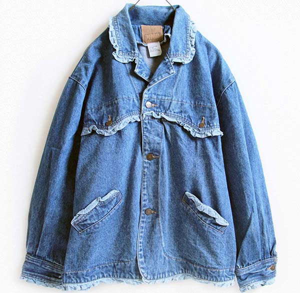 90s UNIONBAY フリル付き デニムジャケット M Sixpacjoe Web Shop